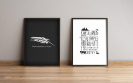 Wallity Cuadro decorativo enmarcado Multicolor (2 piezas)